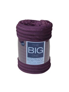 The Big One Oversized Plush Throw Blanket 5 x 6 Supersoft Cozy Faux Fur Purple